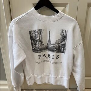 White A&F Paris Graphic Sweatshirt